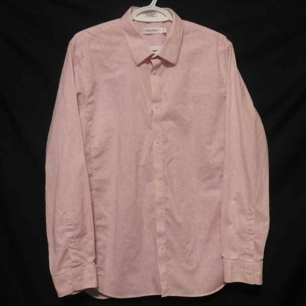 CALVIN KLEIN | large | button down dress shirt | 100% Cotton | GUC